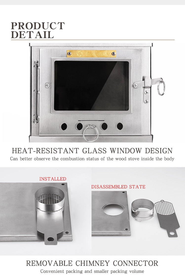 Winds Outdoor Ultralight Titanium Alloy Wood Stove