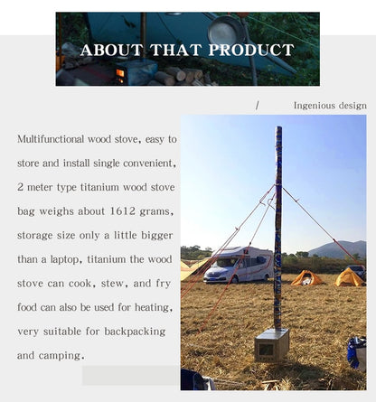 Winds Outdoor Ultralight Titanium Alloy Wood Stove