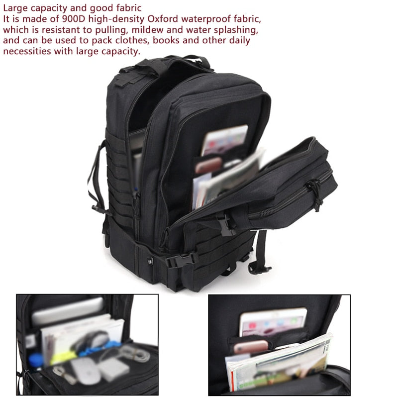 Tactical Outdoor Backpack-Size 45L- storage capacity