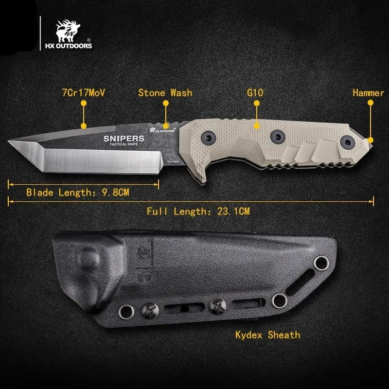 HX OUTDOORS Snipers Tactical Fixed Blade Knife: Precision Meets Power