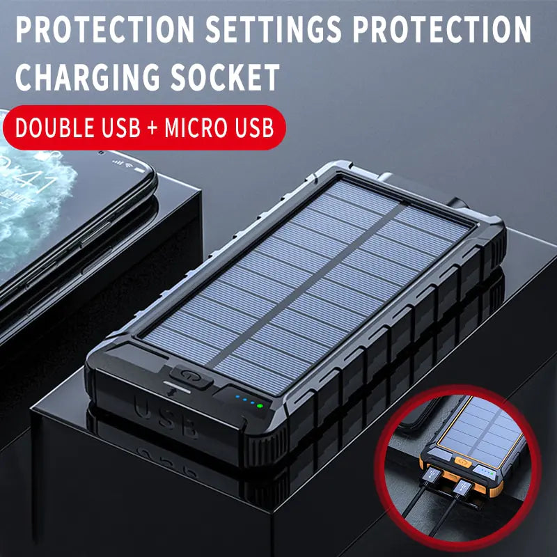 Solar Boost 20000mAh Portable Fast-Charging Power Bank